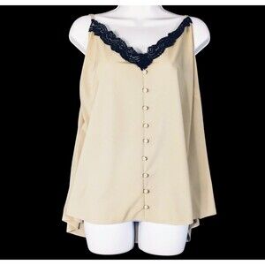 Torrid Cami Women's 1X 14-16 Cream Black Lace Sexy Bride Wedding Valentine